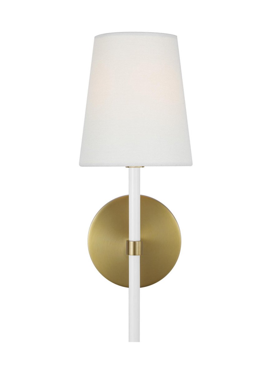 Applique murale Monroe - Régulier Laiton bruni et Blanc brillant 1 by Visual Comfort Studio | Luminaires & cie
