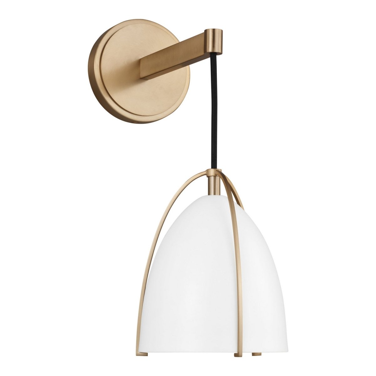 Applique murale Norman - Laiton satiné Blanc mat by Visual Comfort Studio | Luminaires & cie