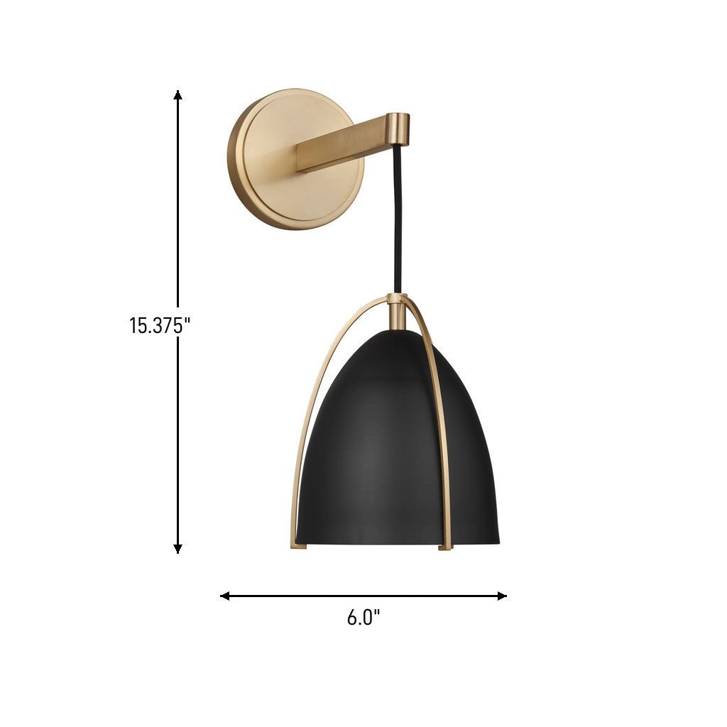 Applique murale Norman - Laiton satiné Blanc mat by Visual Comfort Studio | Luminaires & cie