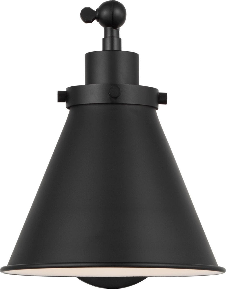 Applique murale simple bras cône Wellfleet - Noir minuit Noir minuit by Visual Comfort Studio | Luminaires & cie