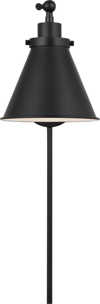 Applique murale simple bras cône Wellfleet - Nickel poli Opalin by Visual Comfort Studio | Luminaires & cie