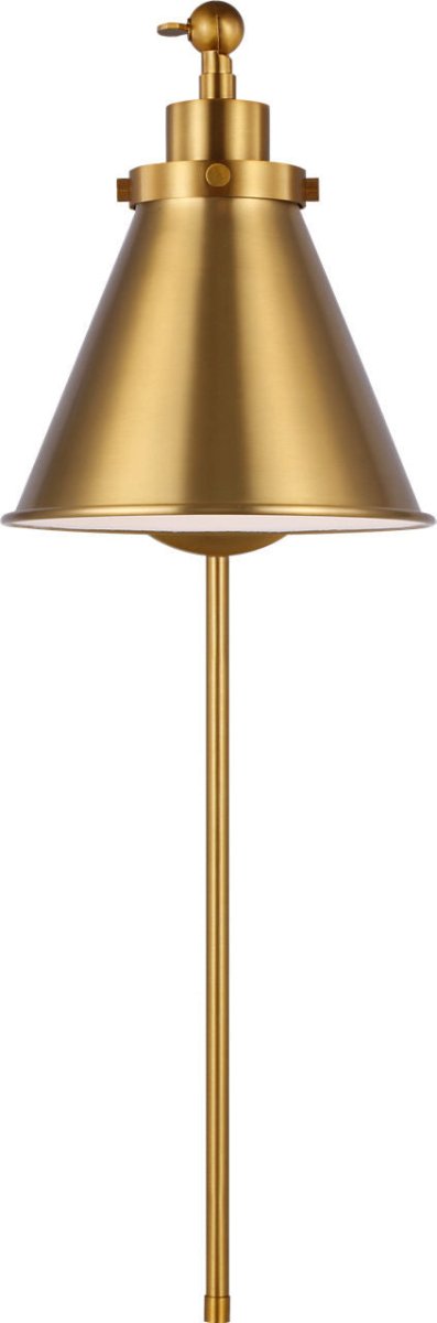 Applique murale simple bras cône Wellfleet - Nickel poli Opalin by Visual Comfort Studio | Luminaires & cie