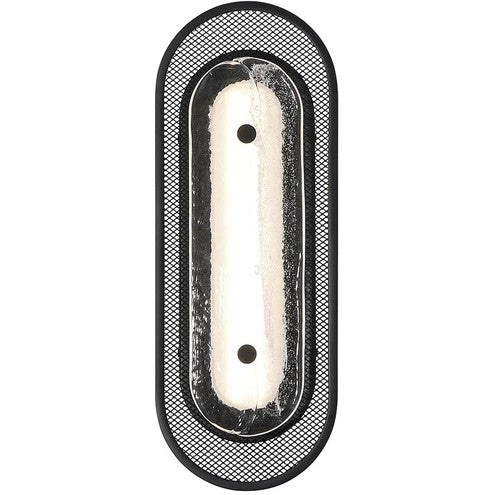 Applique murale Tramore Noir mat, Verre argenté, 16" – Eurofase