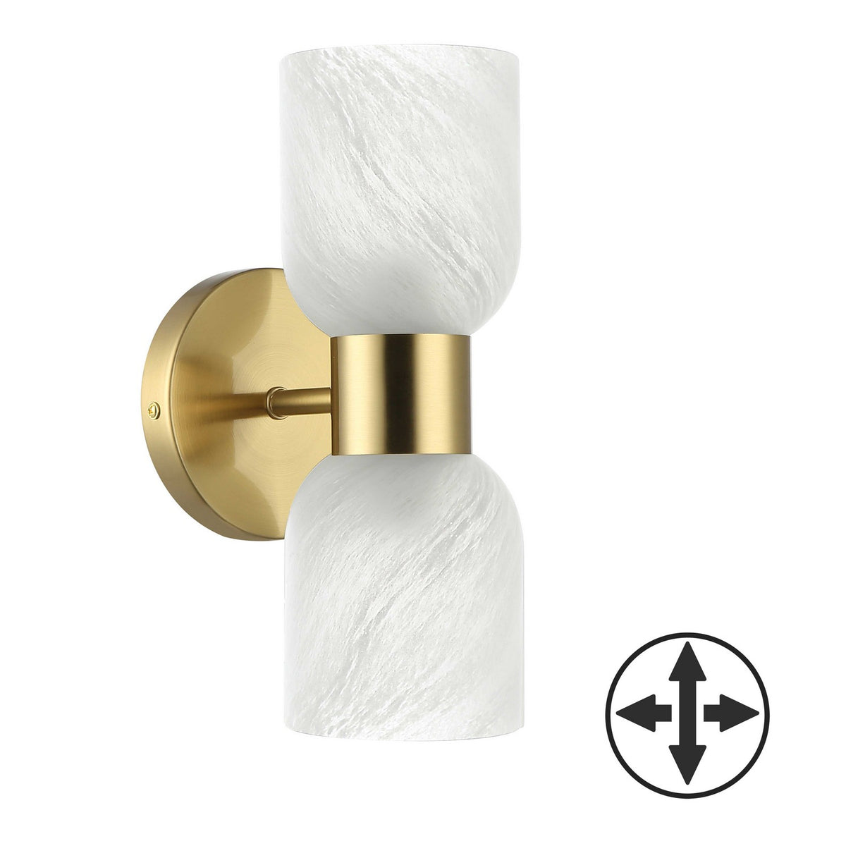 Applique murale Vonda 5 3/4", nombre ampoules 2, Laiton vieilli – Dainolite