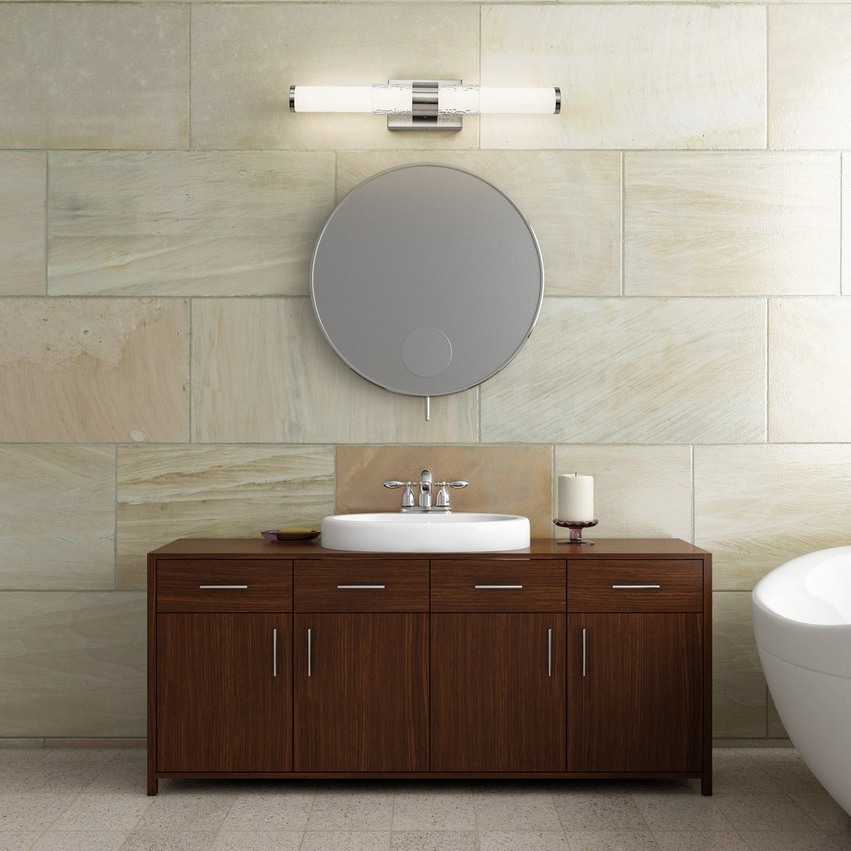 Barre d'éclairage de salle de bain Egon Nickel brossé, 25" – vue 6