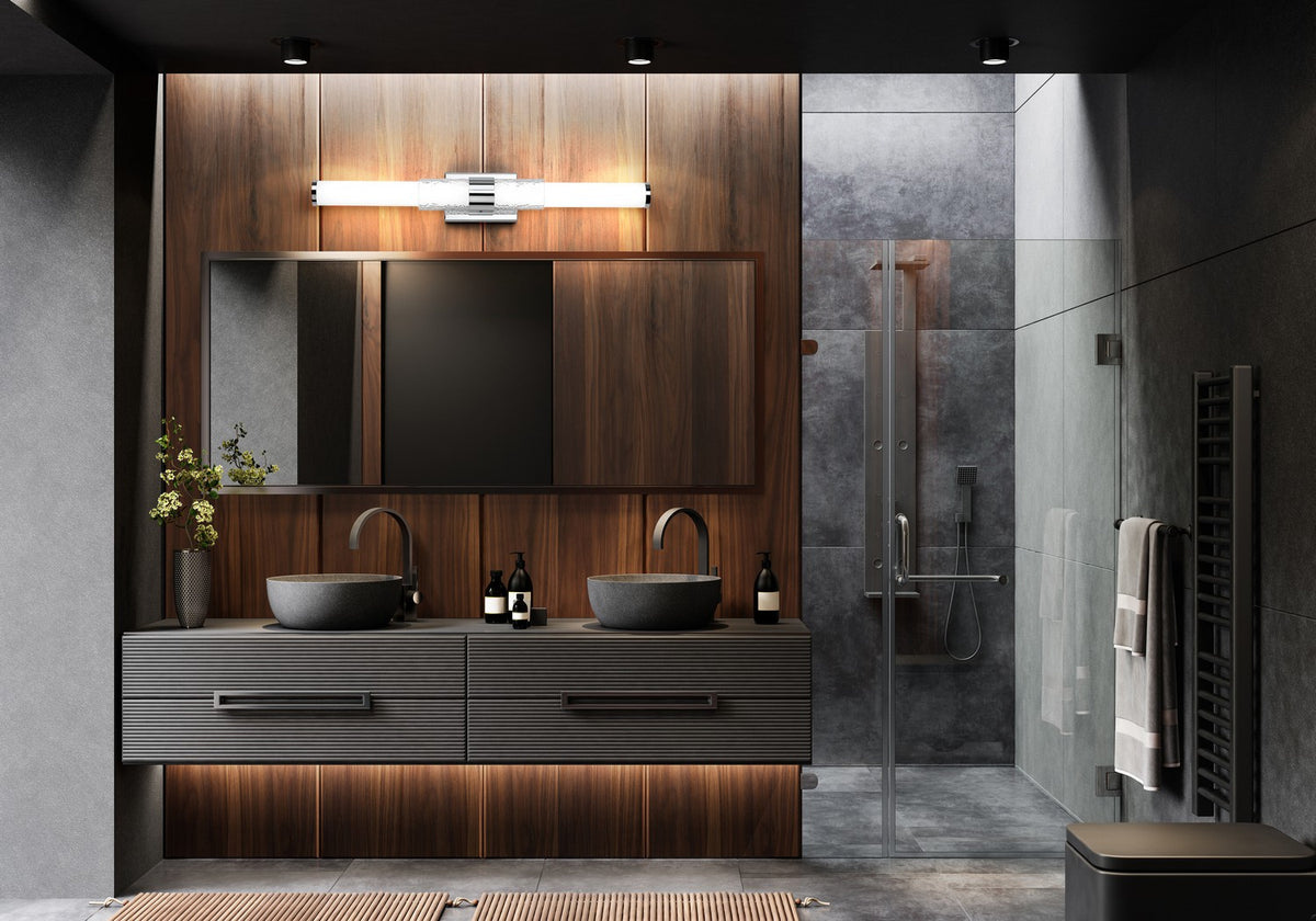 Barre d'éclairage de salle de bain Egon Chrome, 32" – vue 6