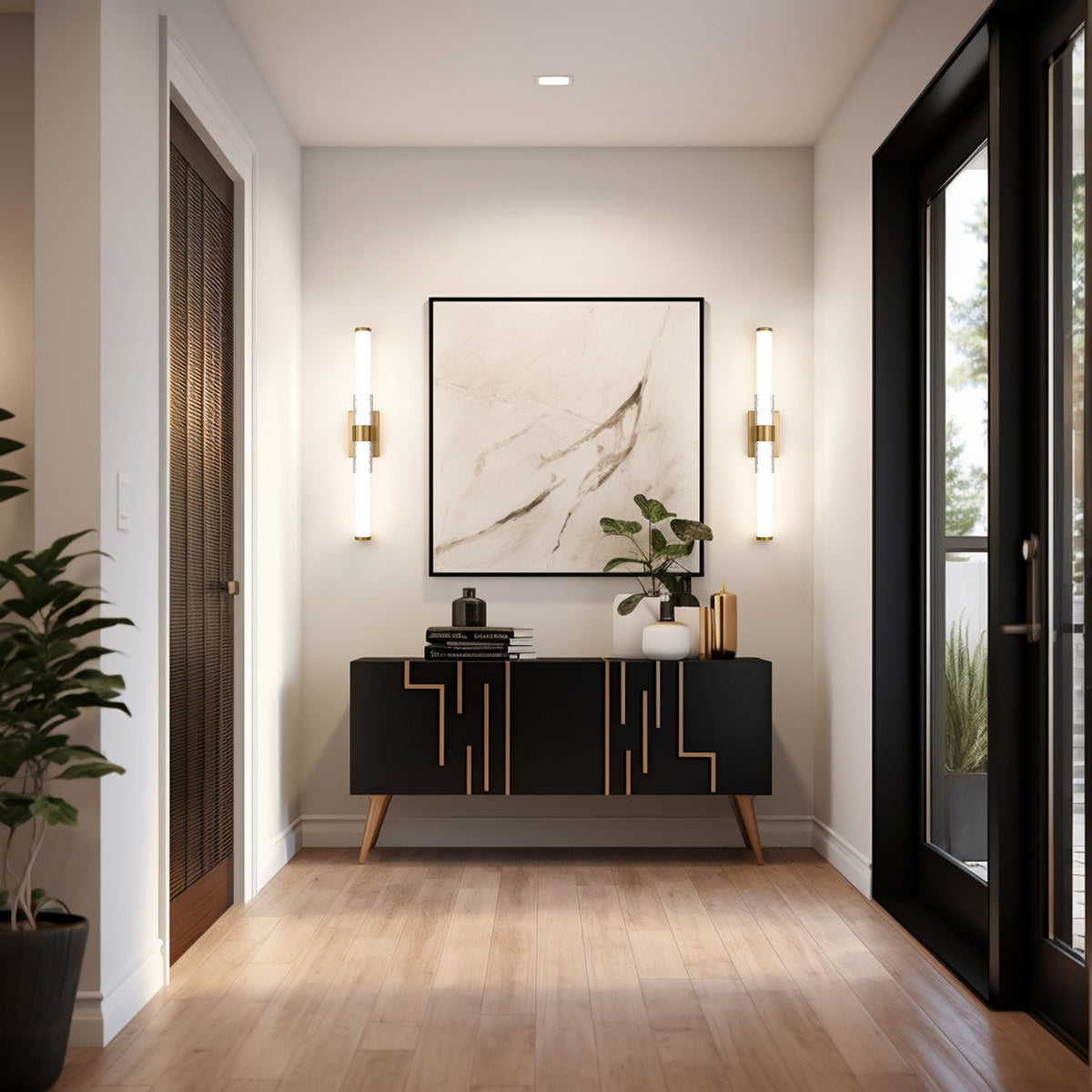 Barre d'éclairage de salle de bain Egon Or moderne, 32" – vue 7
