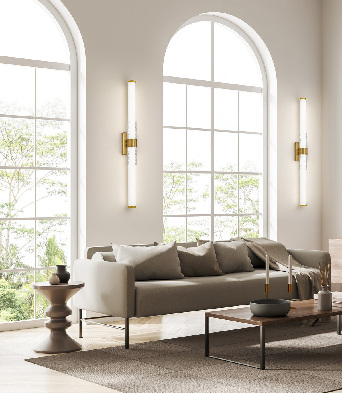 Barre d'éclairage de salle de bain Egon Or moderne, 40" – vue 7