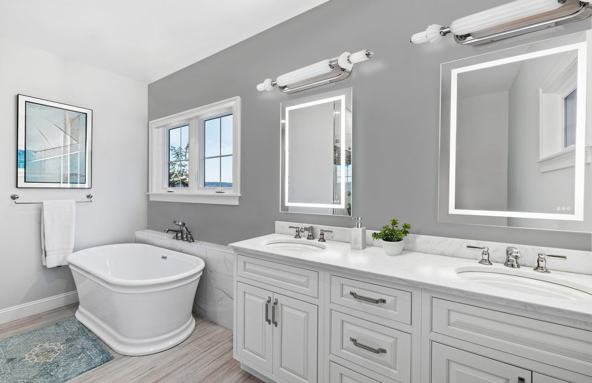 Barre d'éclairage de salle de bain Lansdowne Nickel poli, 31" – vue 2