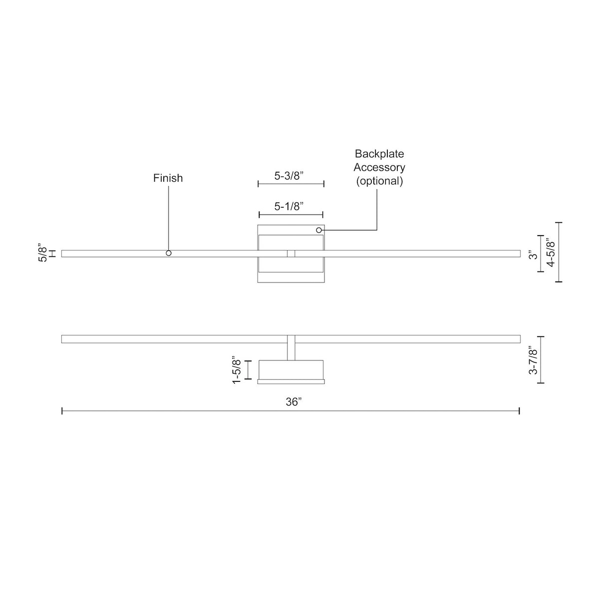Barre d'éclairage de salle de bain Pandora Or brossé, 36" – vue 2