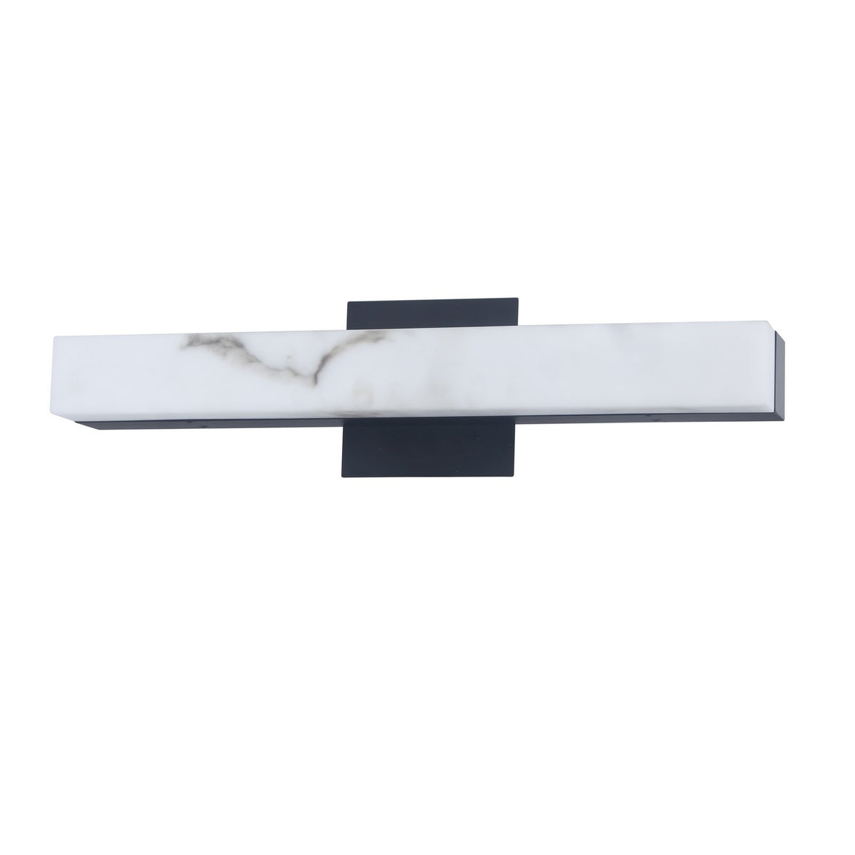 Barre d'éclairage de salle de bain Wendaline Blanc alabâtre / Noir mat – vue 2