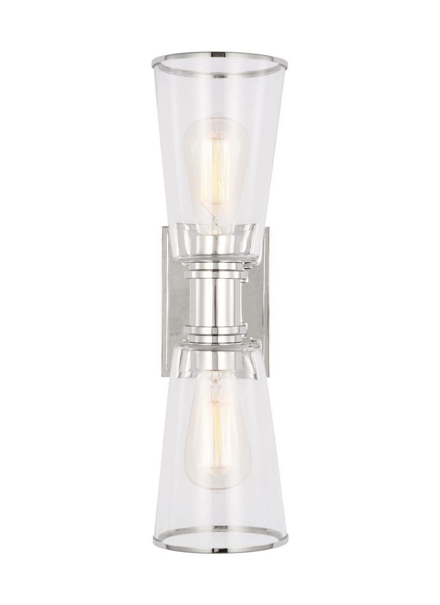 Barre d'éclairage de salle de bain Alessa - Nickel poli by Visual Comfort Studio | Luminaires & cie