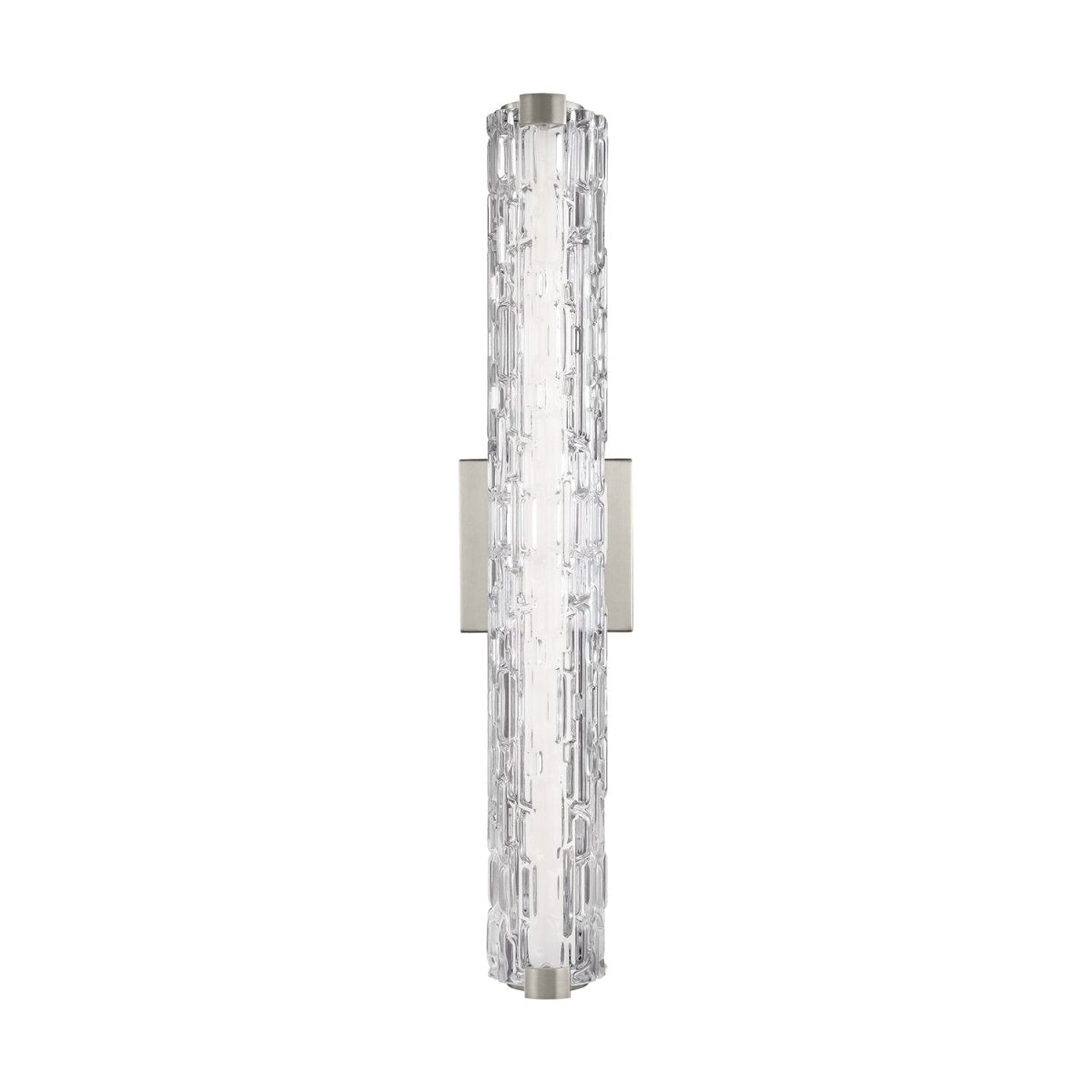 Barre d'éclairage de salle de bain Cutler - Nickel satiné Verre ciselé 36" by Visual Comfort Studio | Luminaires & cie