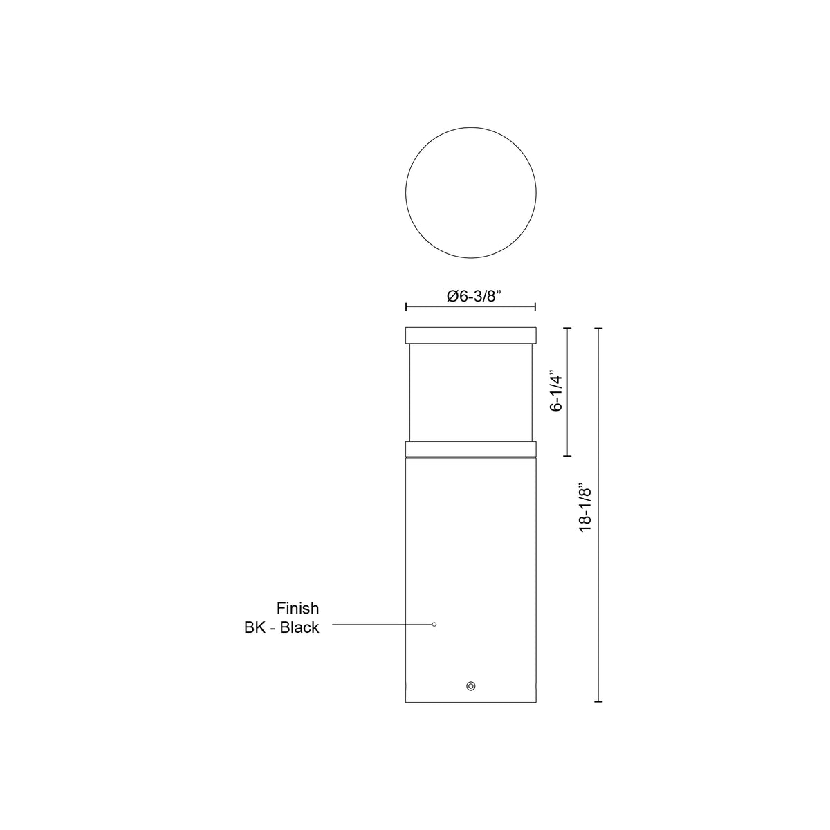 Borne d'éclairage Chadworth 18 1/8" – vue 2
