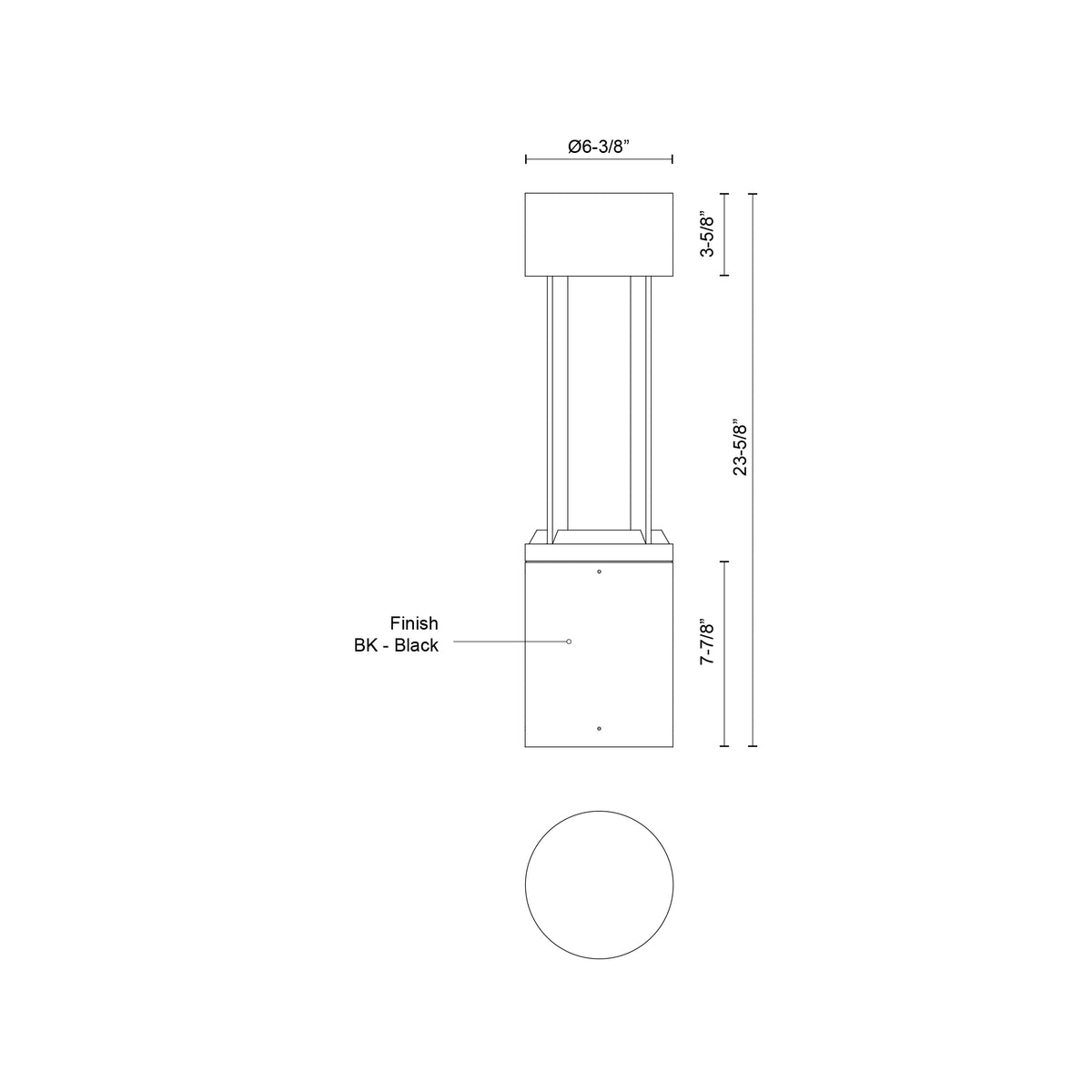 Borne d'éclairage Knox 23 5/8" – vue 2