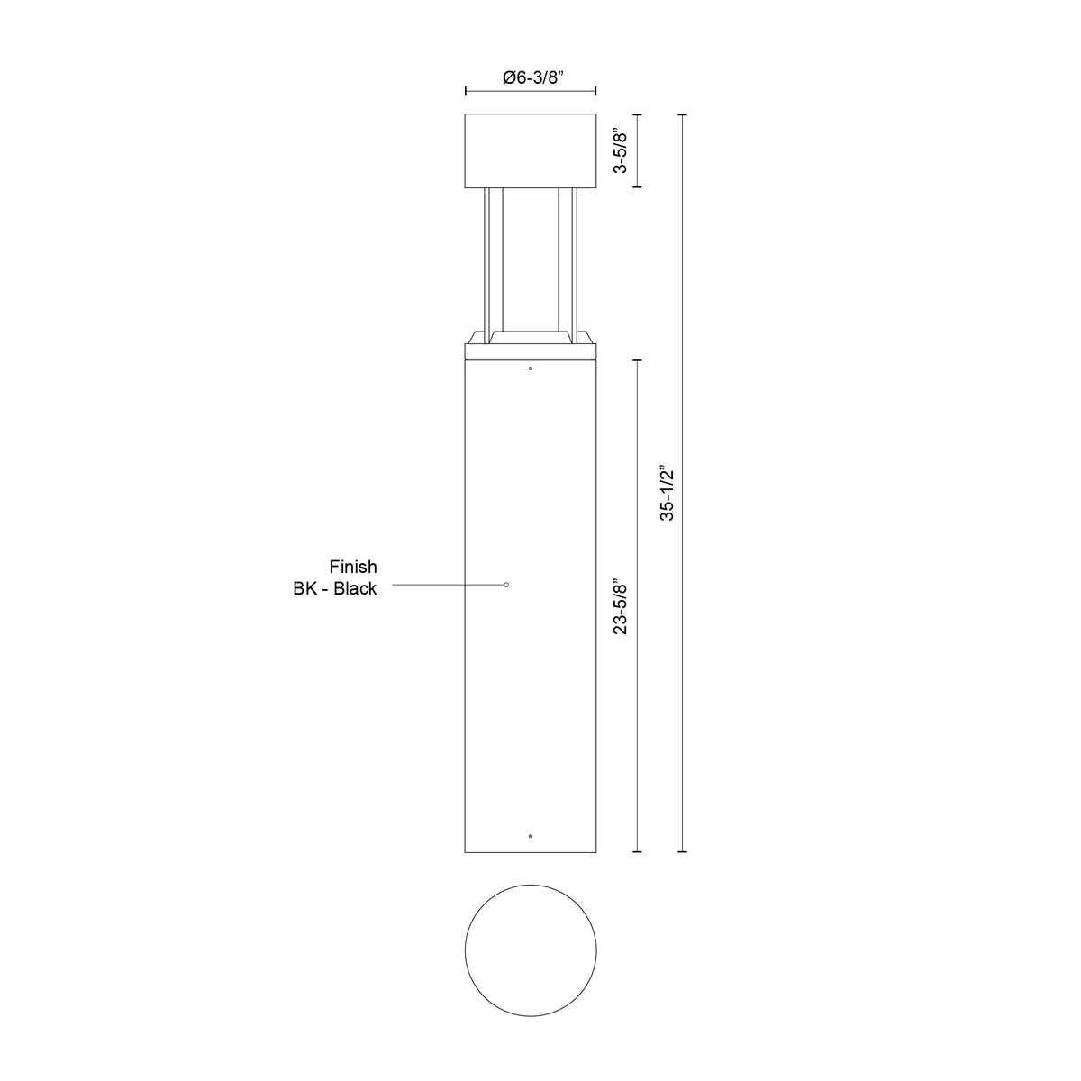 Borne d'éclairage Novato 35 1/2" – vue 3