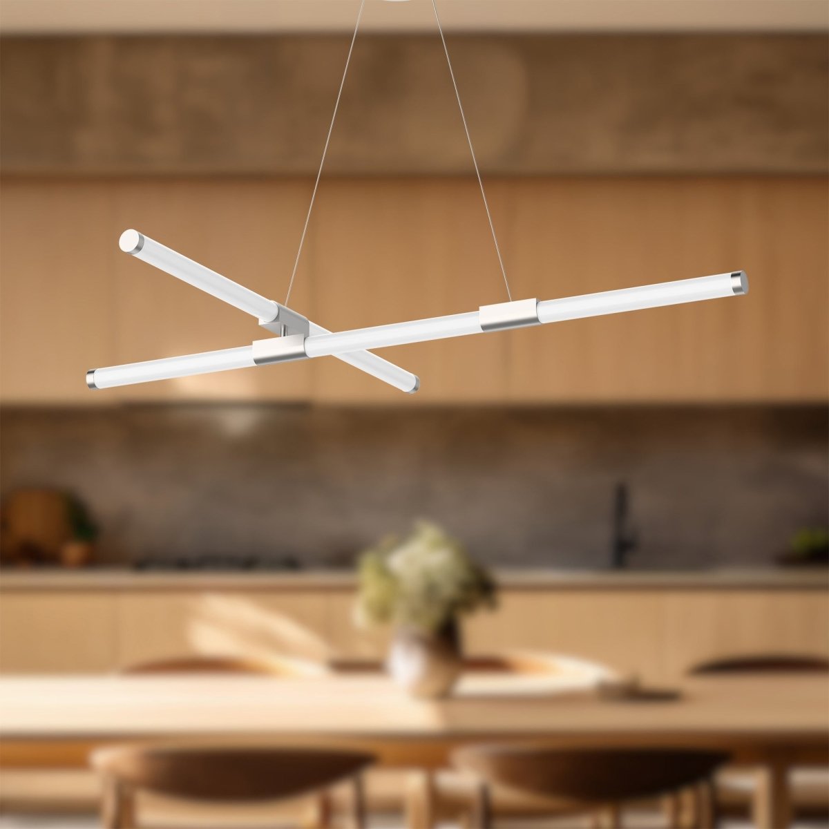 Chandelier Akari - Nickel brossé 32 3/8" by Kuzco Lighting | Luminaires & cie