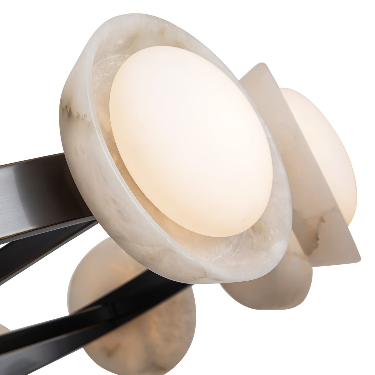 Chandelier Alonso - Bronze / Albâtre urbain 50 1/2" by Alora Lighting | Luminaires & cie