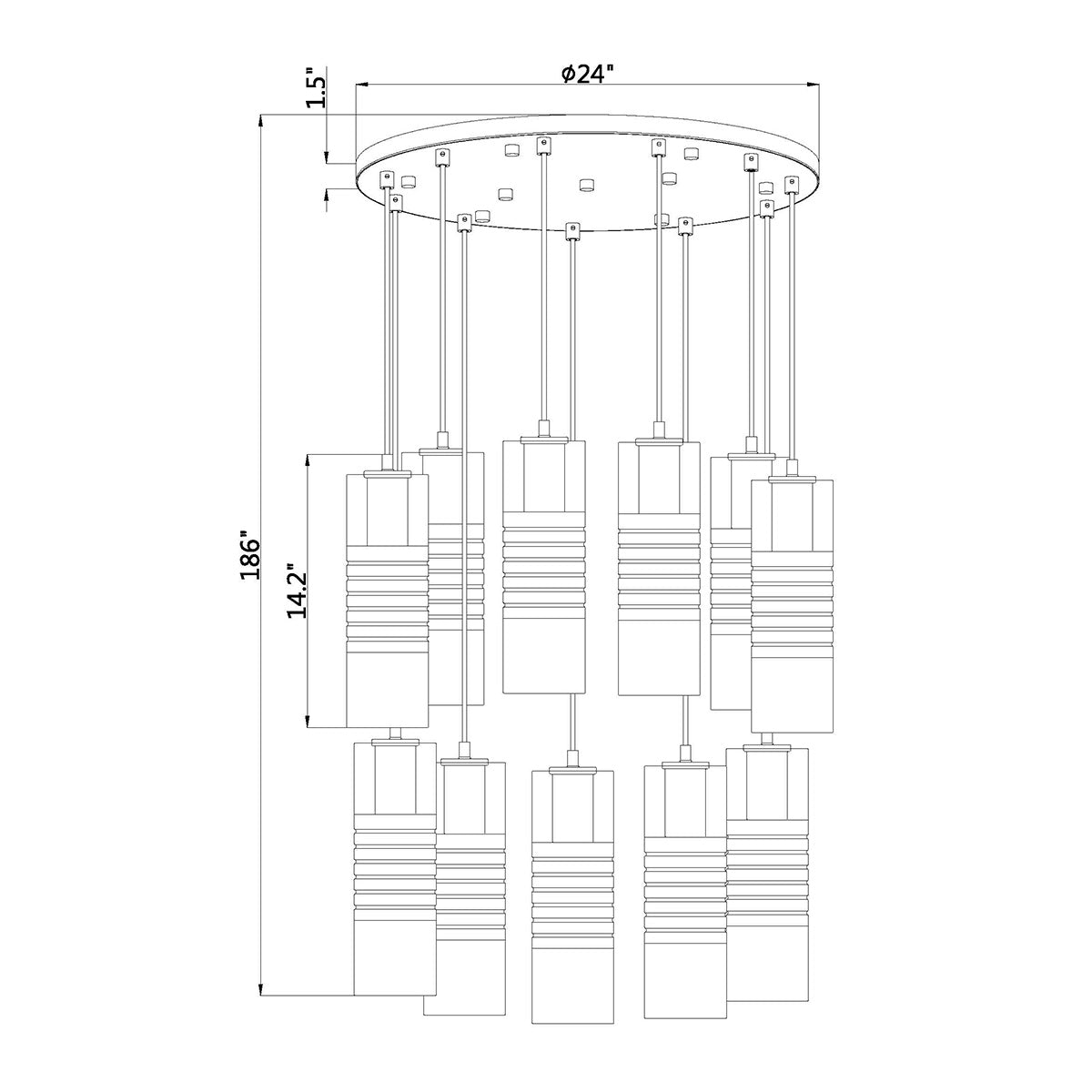 Chandelier Alton - Nickel brossé 24" by Z - Lite | Luminaires & cie