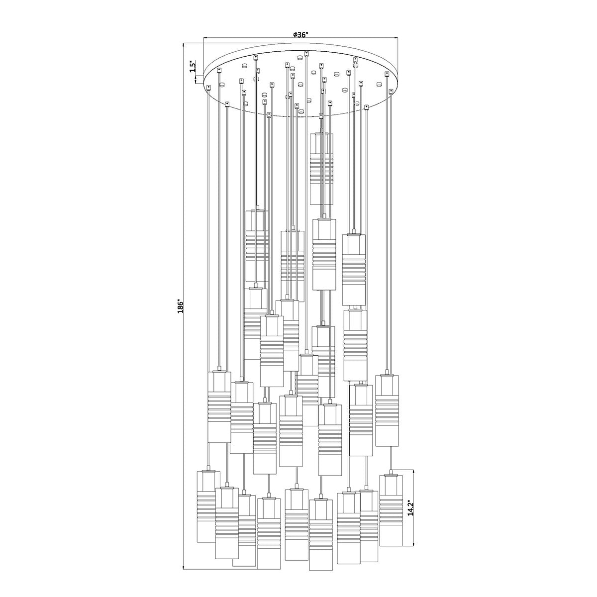 Chandelier Alton - Nickel brossé 36" by Z - Lite | Luminaires & cie