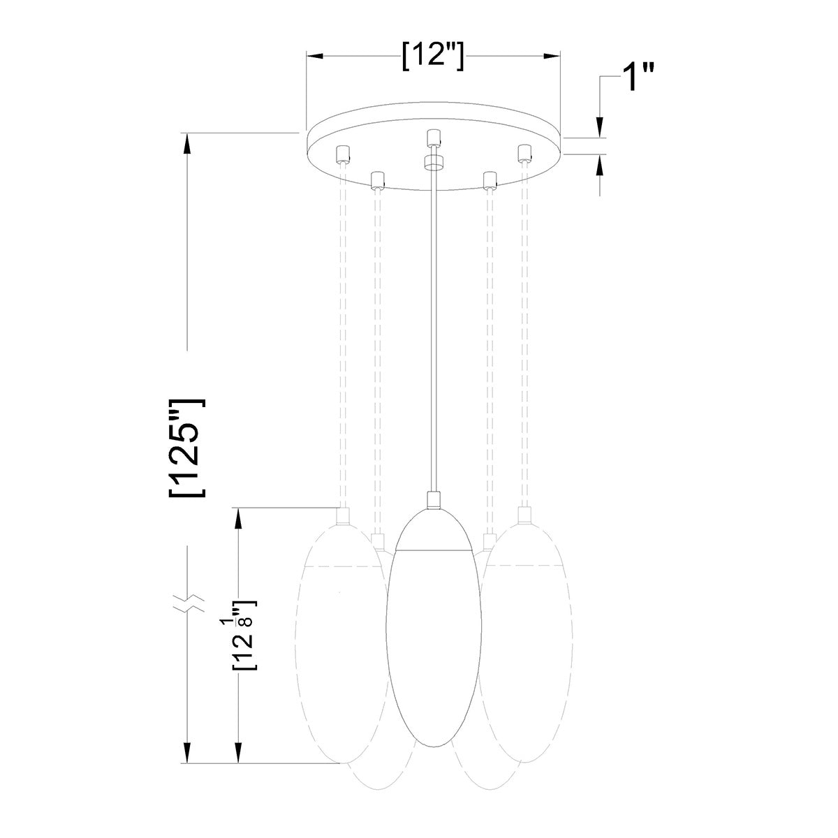 Chandelier Arden - Nickel brossé 12" by Z - Lite | Luminaires & cie