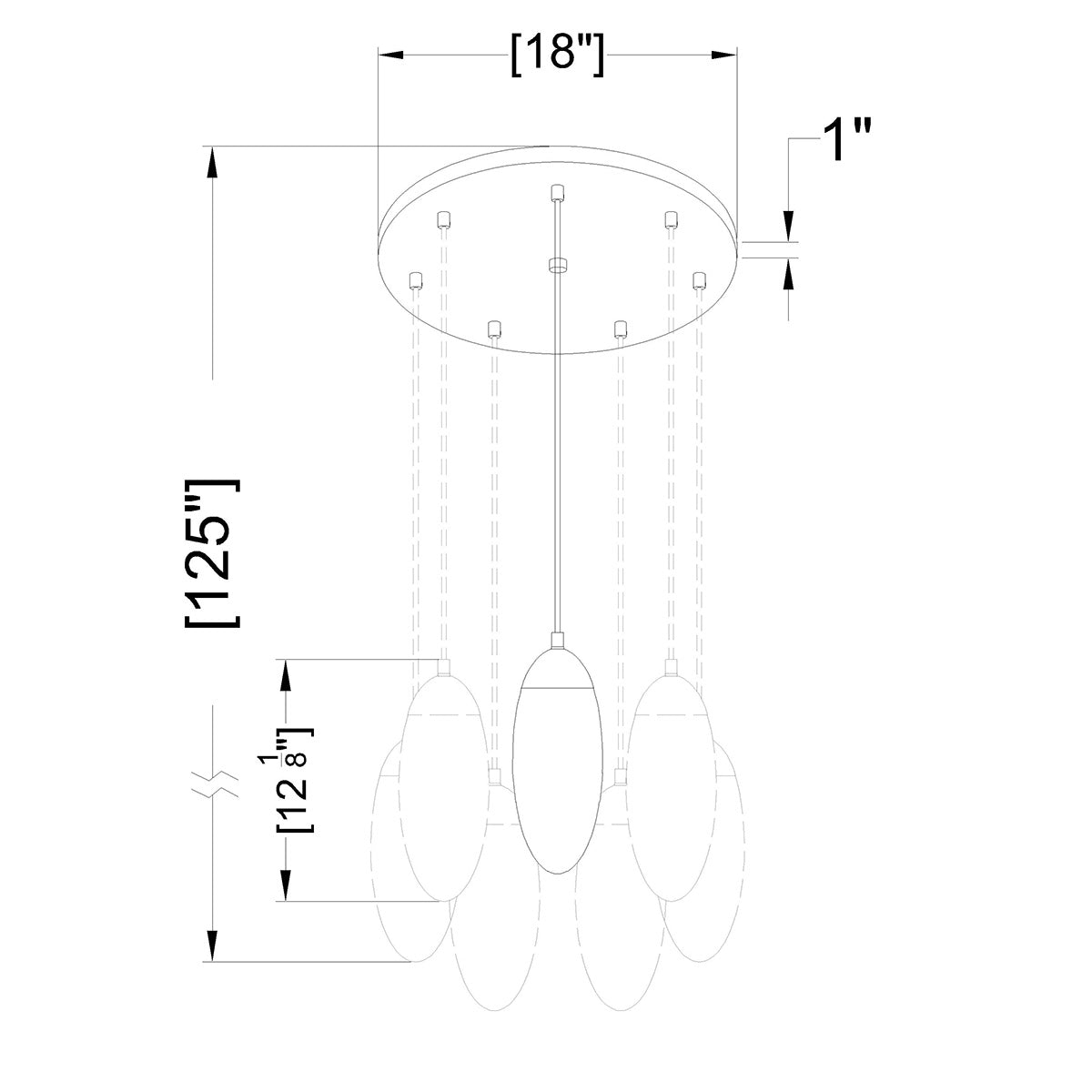 Chandelier Arden - Nickel brossé 18" by Z - Lite | Luminaires & cie