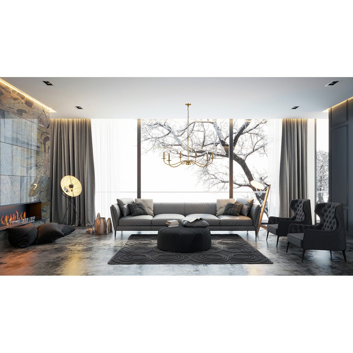 Chandelier Arrington - Laiton frotté 42" by Z - Lite | Luminaires & cie