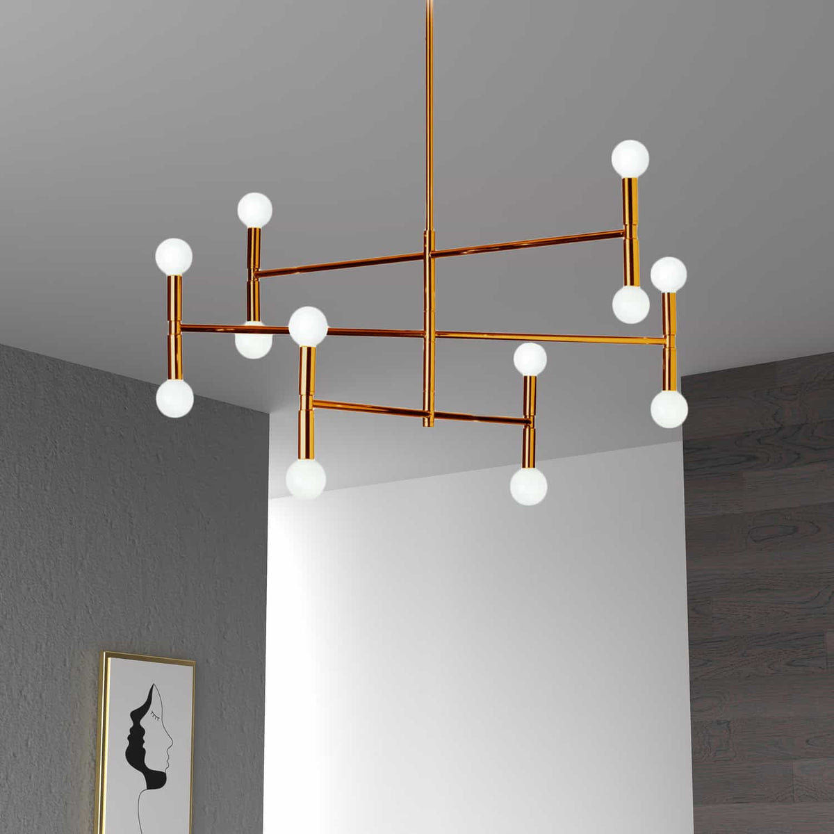 Lustre linéaire Ava 31", Bronze vintage – vue 2