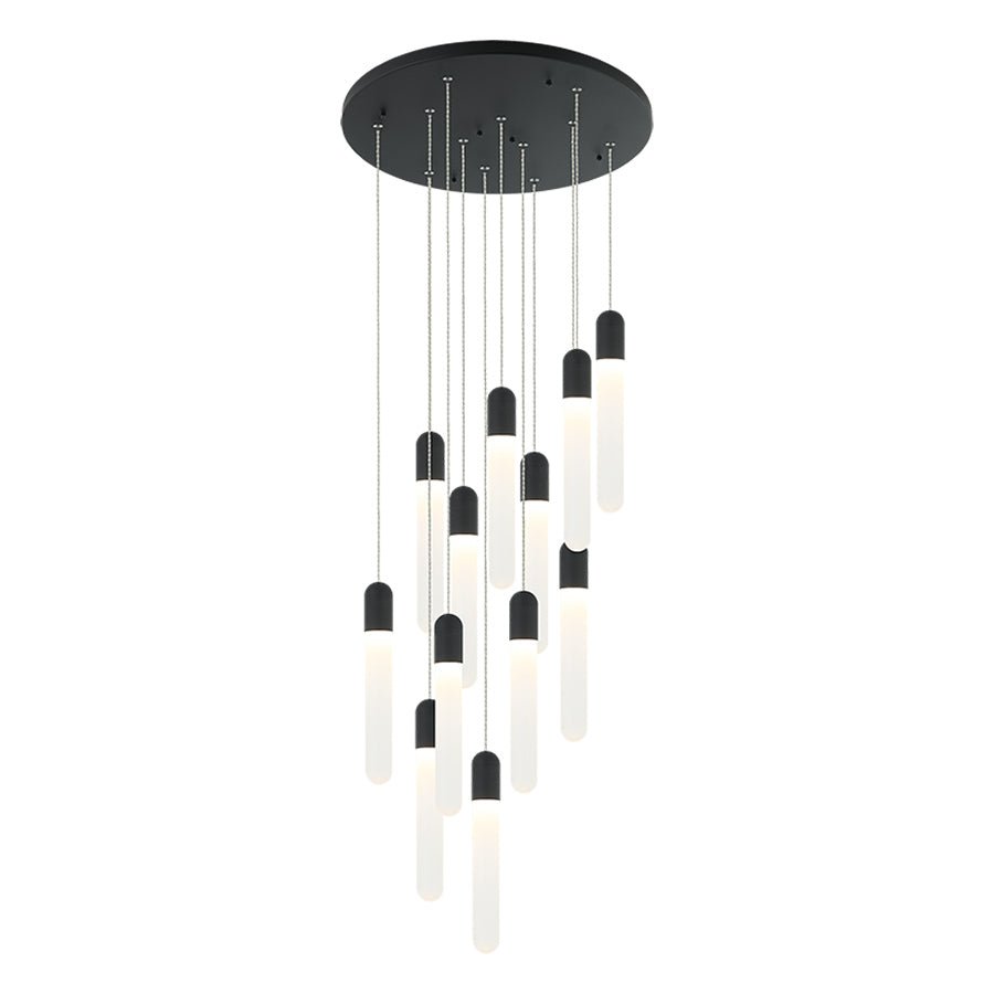 Chandelier Aydin - Noir mat 17" (12 Lumières) by Matteo Lighting | Luminaires & cie