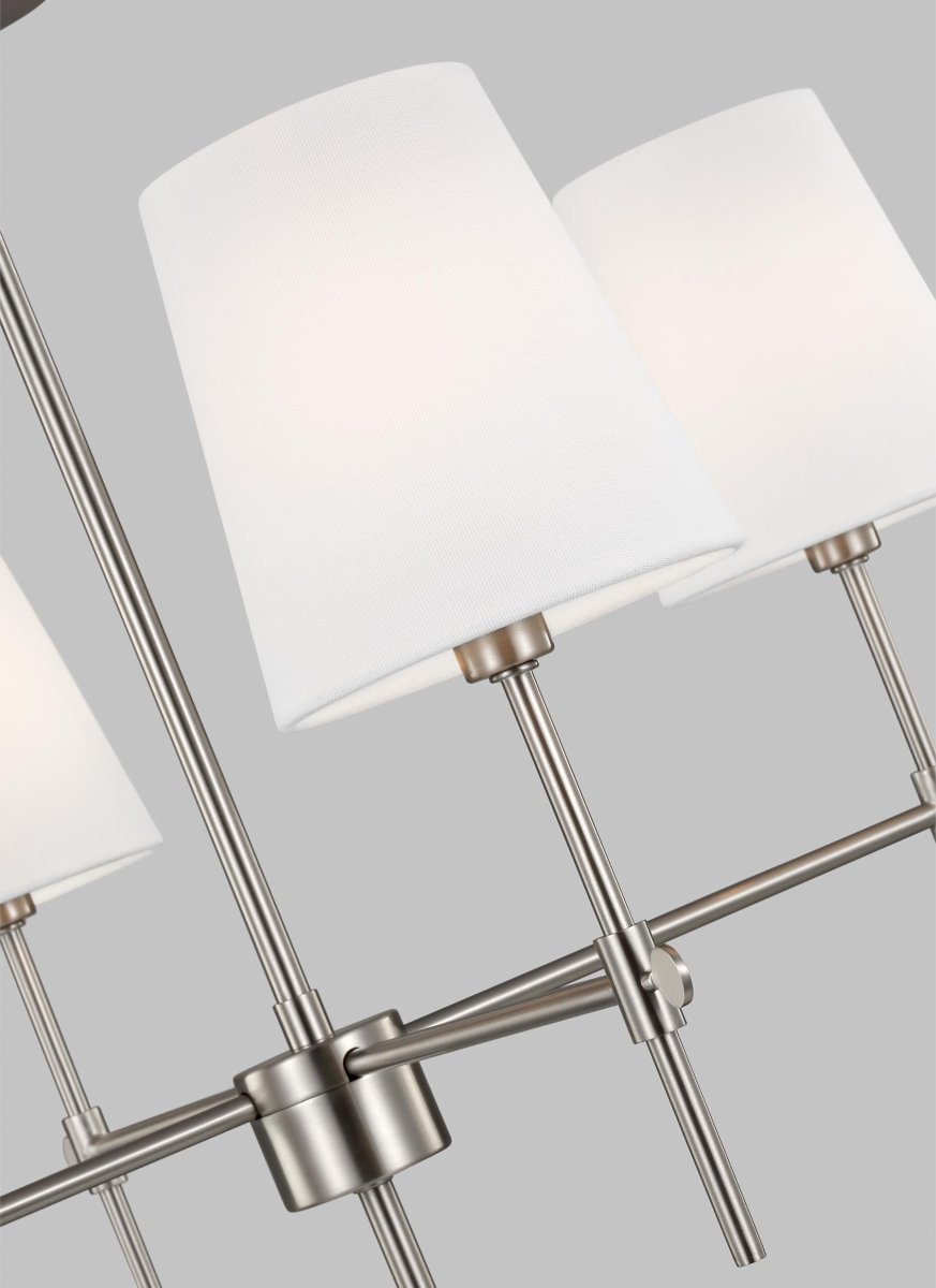 Chandelier Baker - Nickel brossé 26" Ampoules non - incluses by Visual Comfort Studio | Luminaires & cie