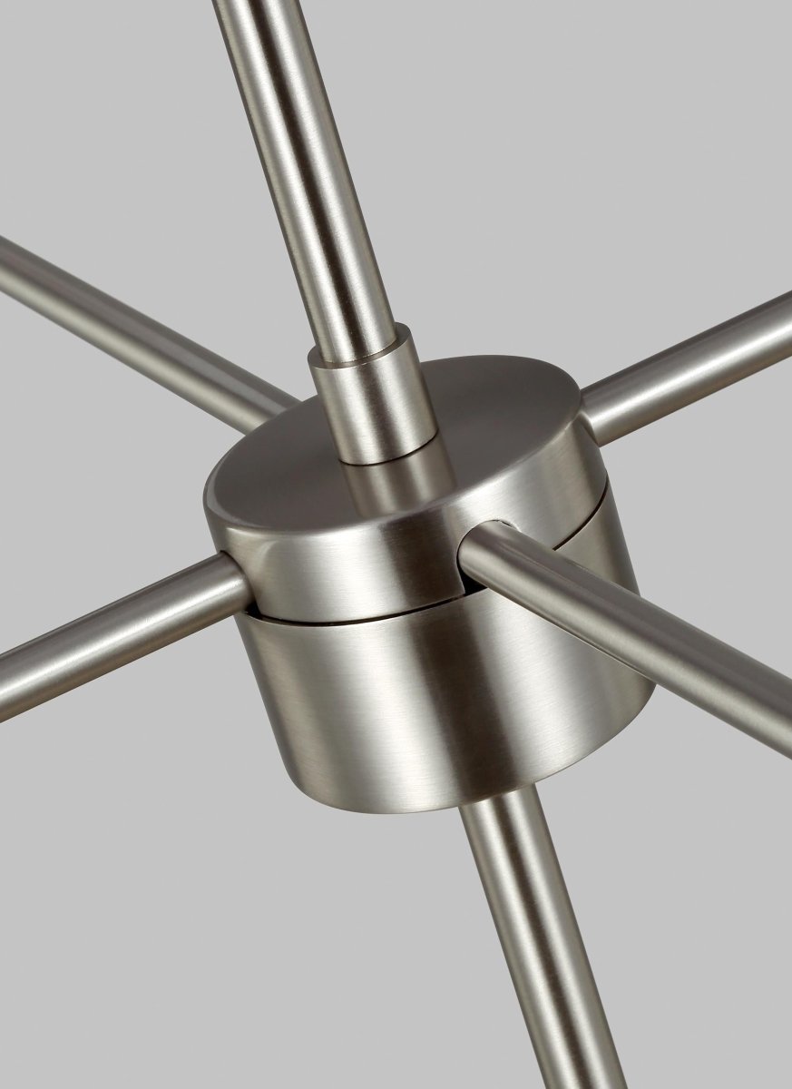 Chandelier Baker - Nickel brossé 36" Ampoules DEL incluses by Visual Comfort Studio | Luminaires & cie