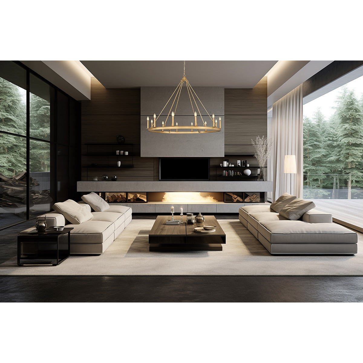 Chandelier Barclay - Laiton frotté 48" by Z - Lite | Luminaires & cie
