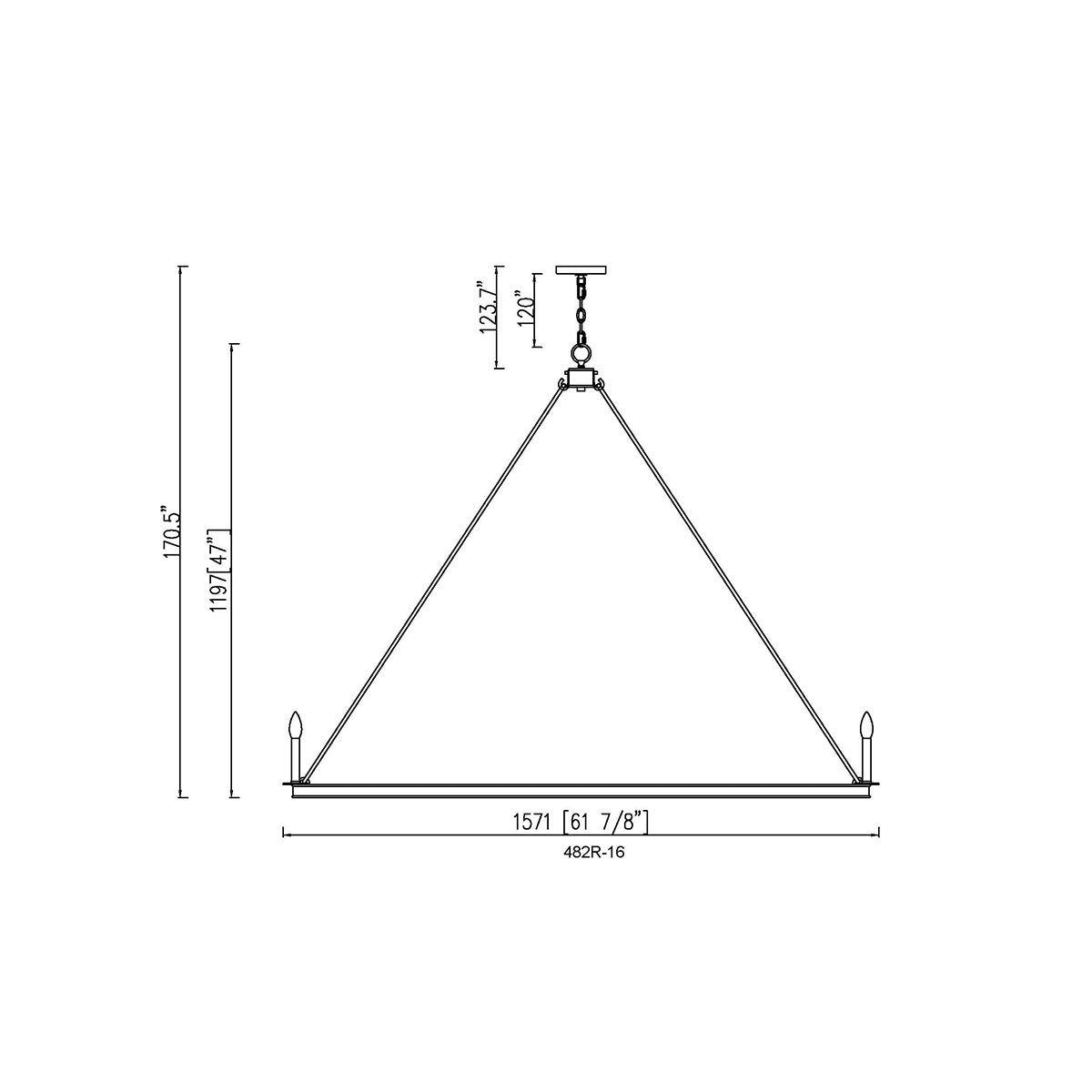 Chandelier Barclay - Noir mat 62" by Z - Lite | Luminaires & cie