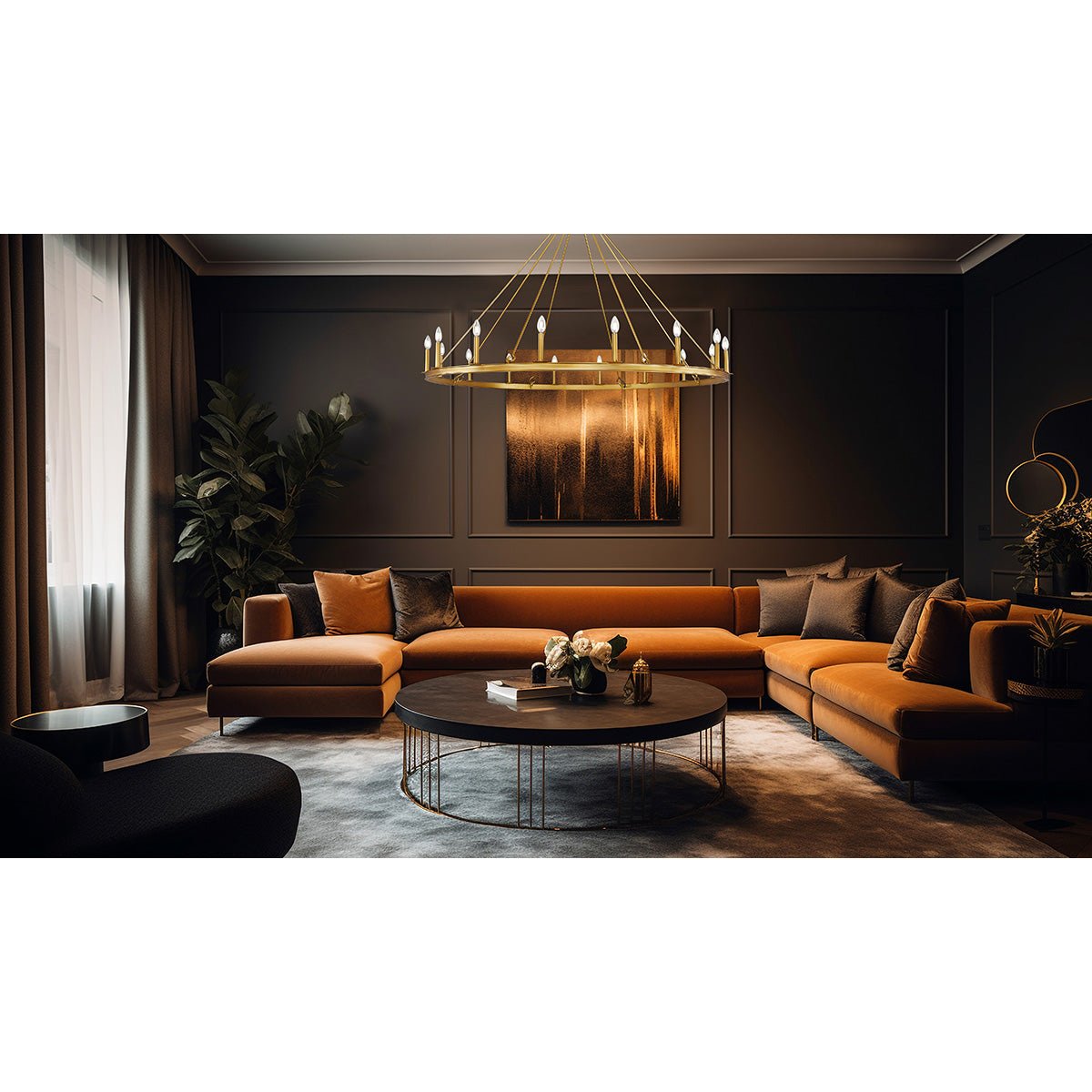 Chandelier Barclay - Laiton frotté 62" by Z - Lite | Luminaires & cie