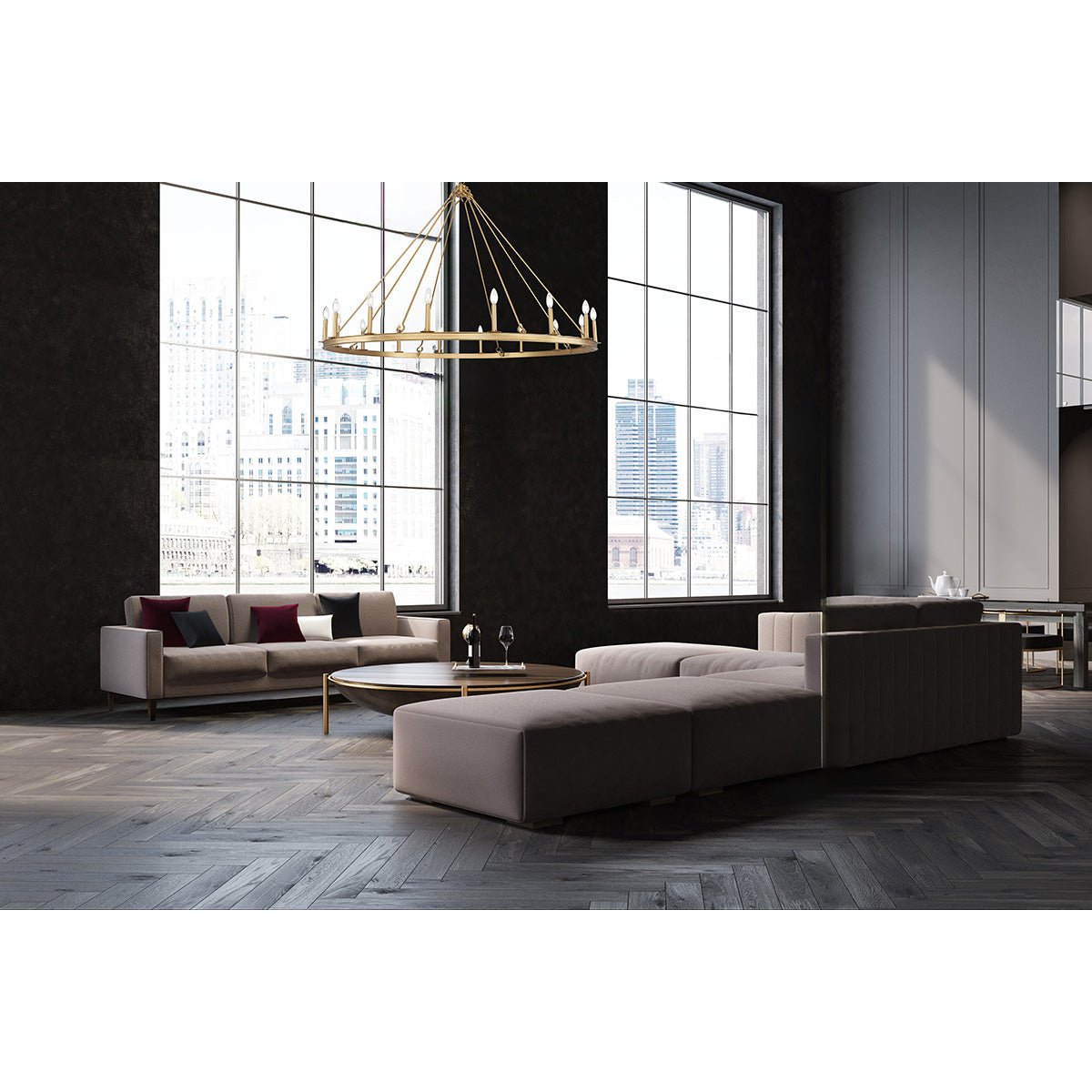 Chandelier Barclay - Laiton frotté 62" by Z - Lite | Luminaires & cie