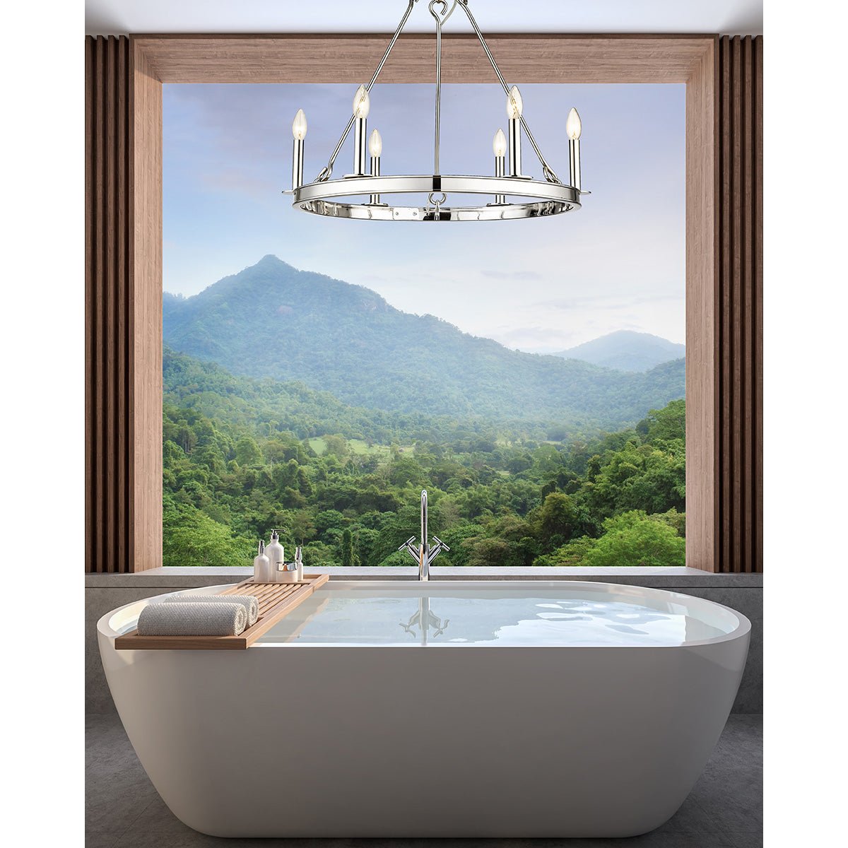 Chandelier Barclay - Nickel poli 25" by Z - Lite | Luminaires & cie