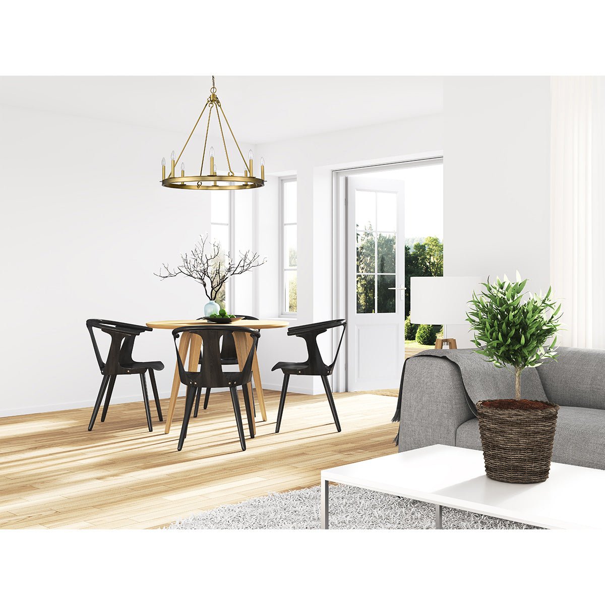 Chandelier Barclay - Laiton ancien 33" by Z - Lite | Luminaires & cie