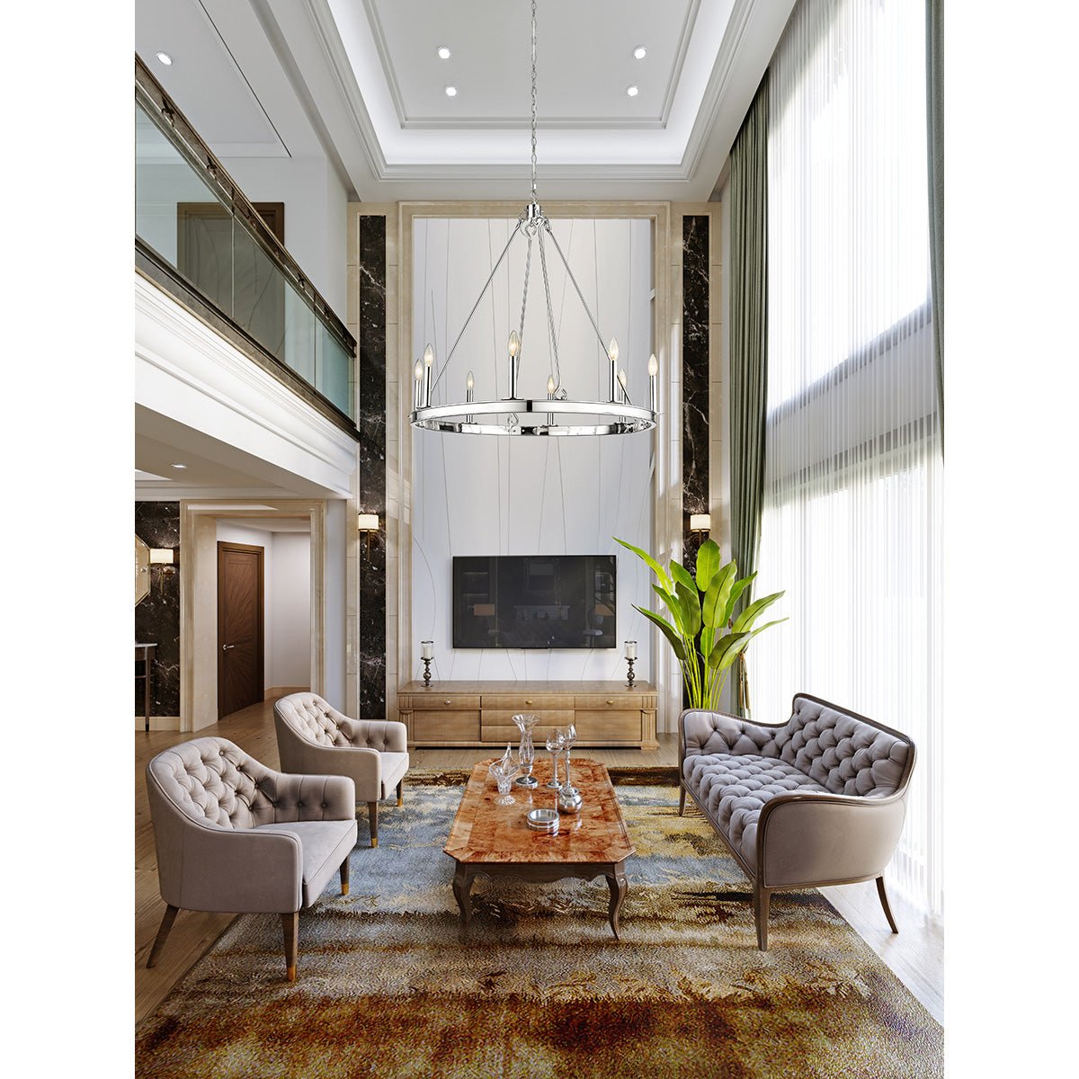 Chandelier Barclay - Nickel poli 33" by Z - Lite | Luminaires & cie