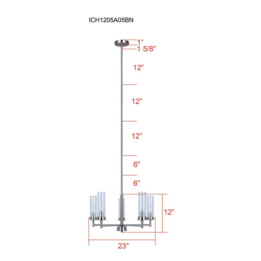 Chandelier Benson - Nickel brossé 23" by Canarm | Luminaires & cie