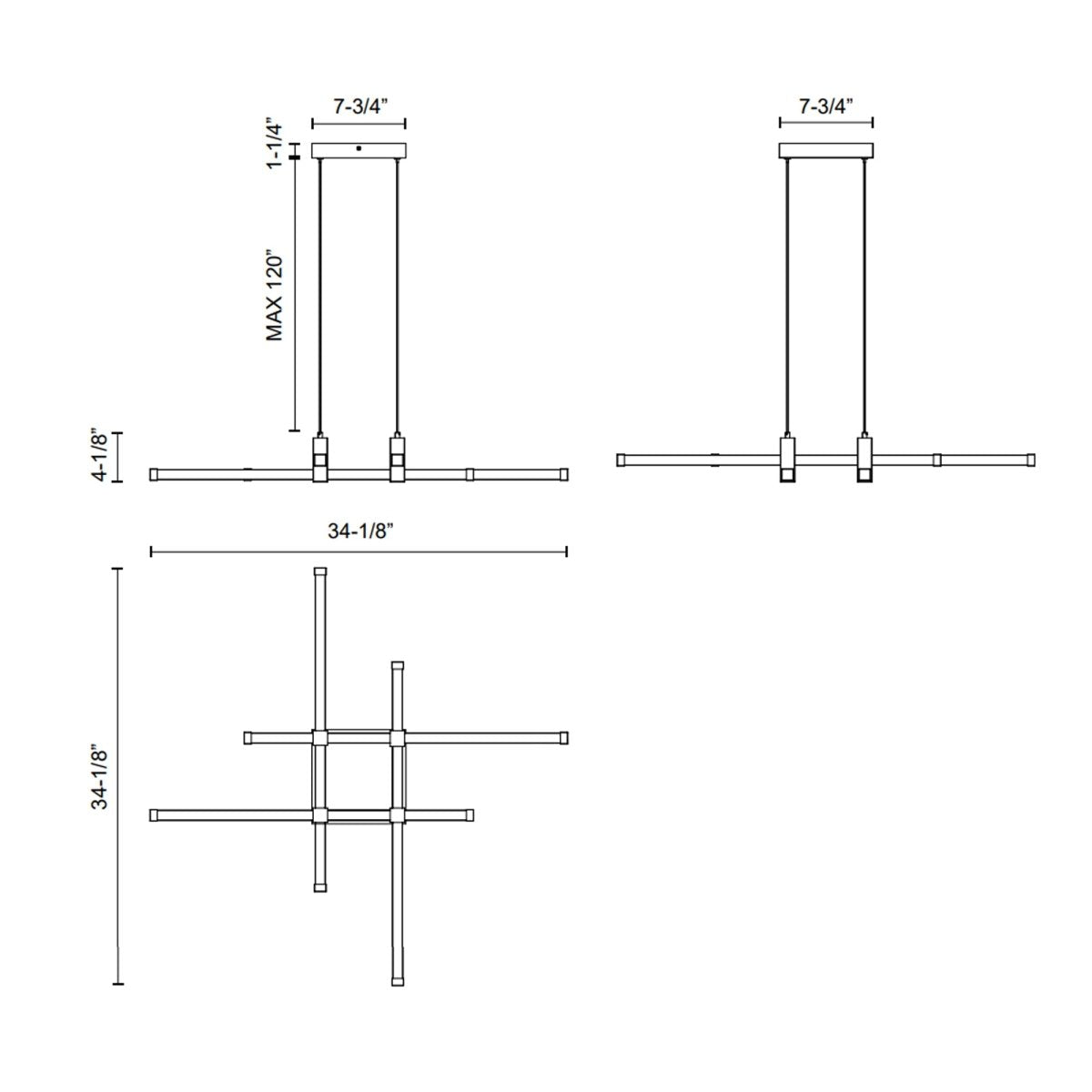 Chandelier Blade - Or brossé 34 1/8" by Kuzco Lighting | Luminaires & cie