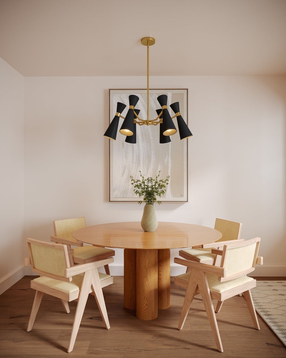 Chandelier Blake - Or noir / vieilli 32" by Alora Lighting | Luminaires & cie