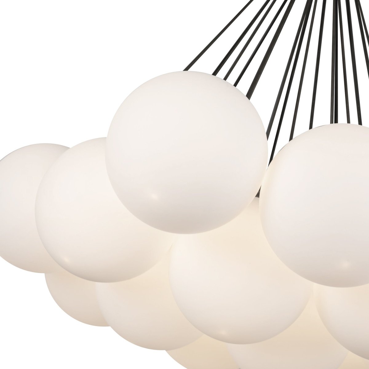 Chandelier Bolla - Verre noir / opale 28" by Kuzco Lighting | Luminaires & cie