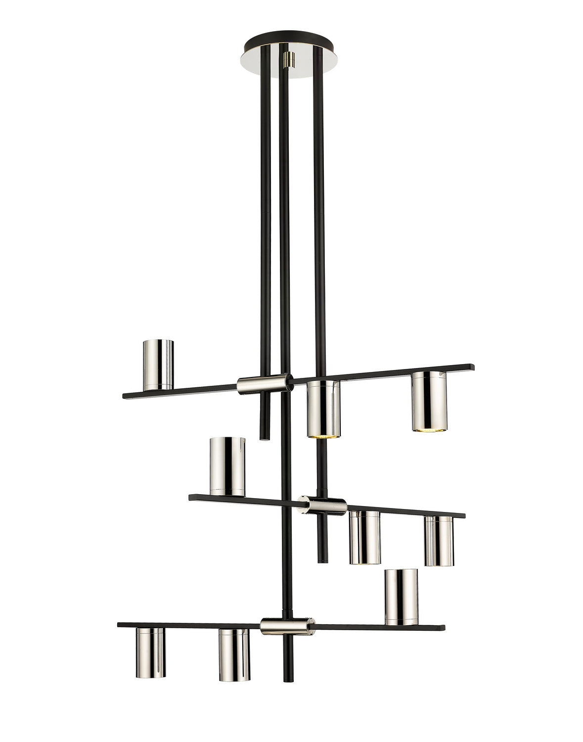 Lustre Calumet Noir mat + Nickel poli, 36" – Z-Lite
