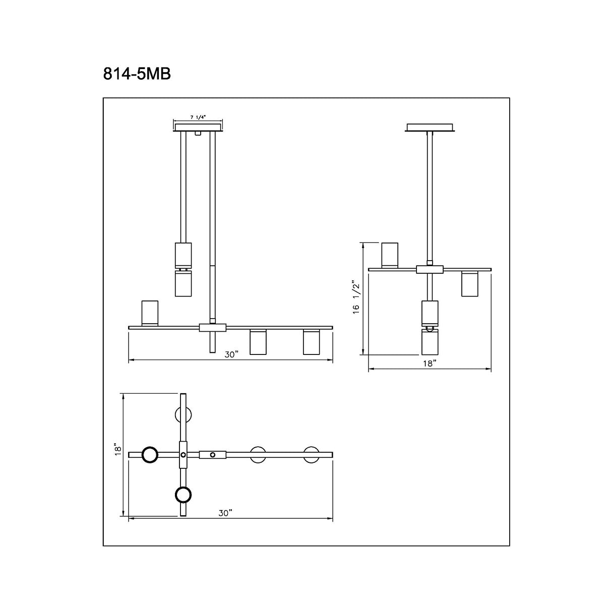Chandelier Calumet - Noir mat + Laiton vieilli 18" 16 1/2" by Z - Lite | Luminaires & cie