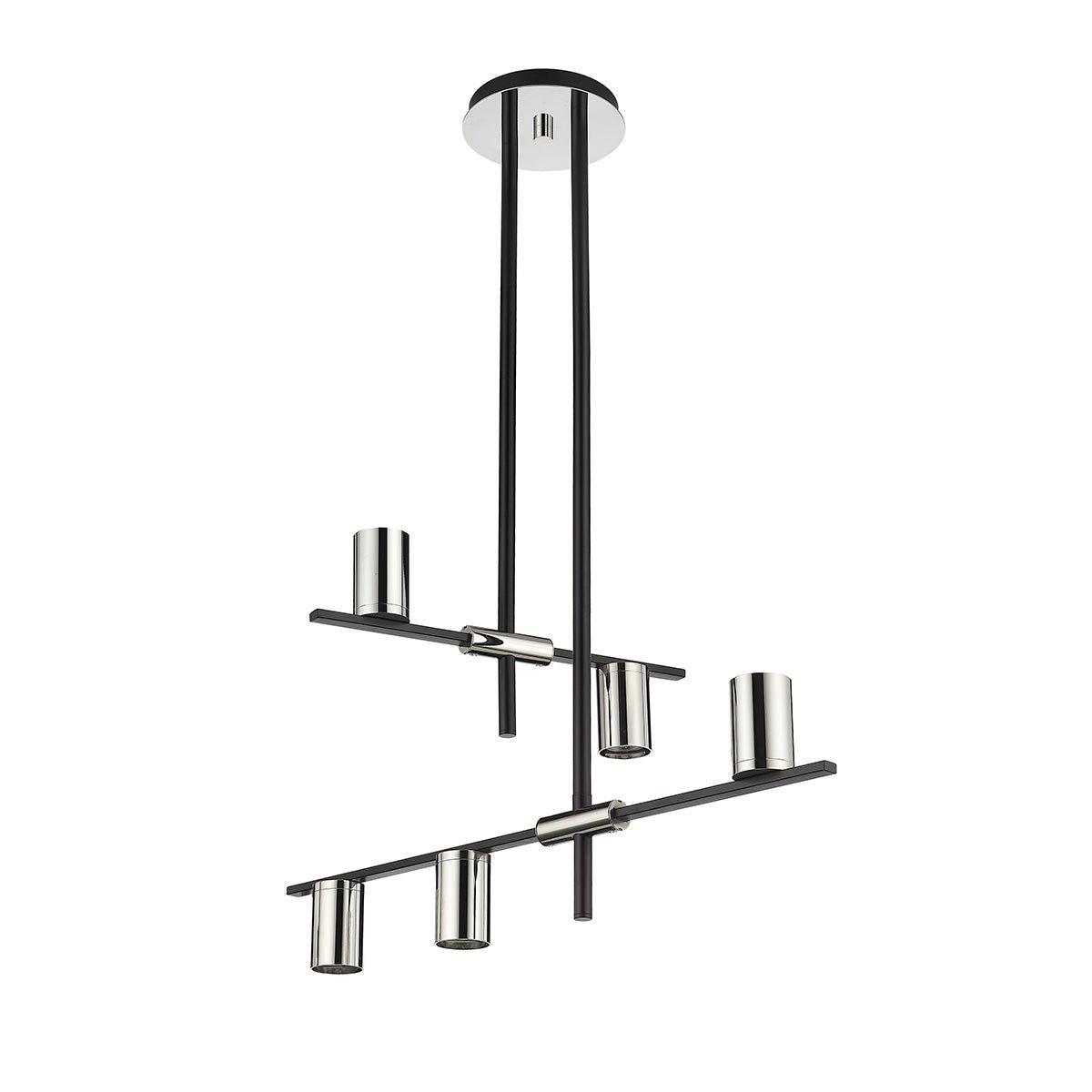 Chandelier Calumet - Noir mat + Nickel poli 18" 16 1/2" by Z - Lite | Luminaires & cie