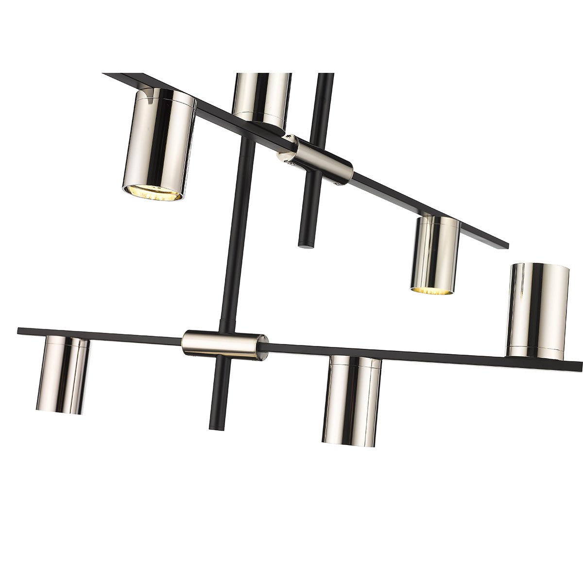 Chandelier Calumet - Noir mat + Nickel poli 30" 16 1/2" by Z - Lite | Luminaires & cie