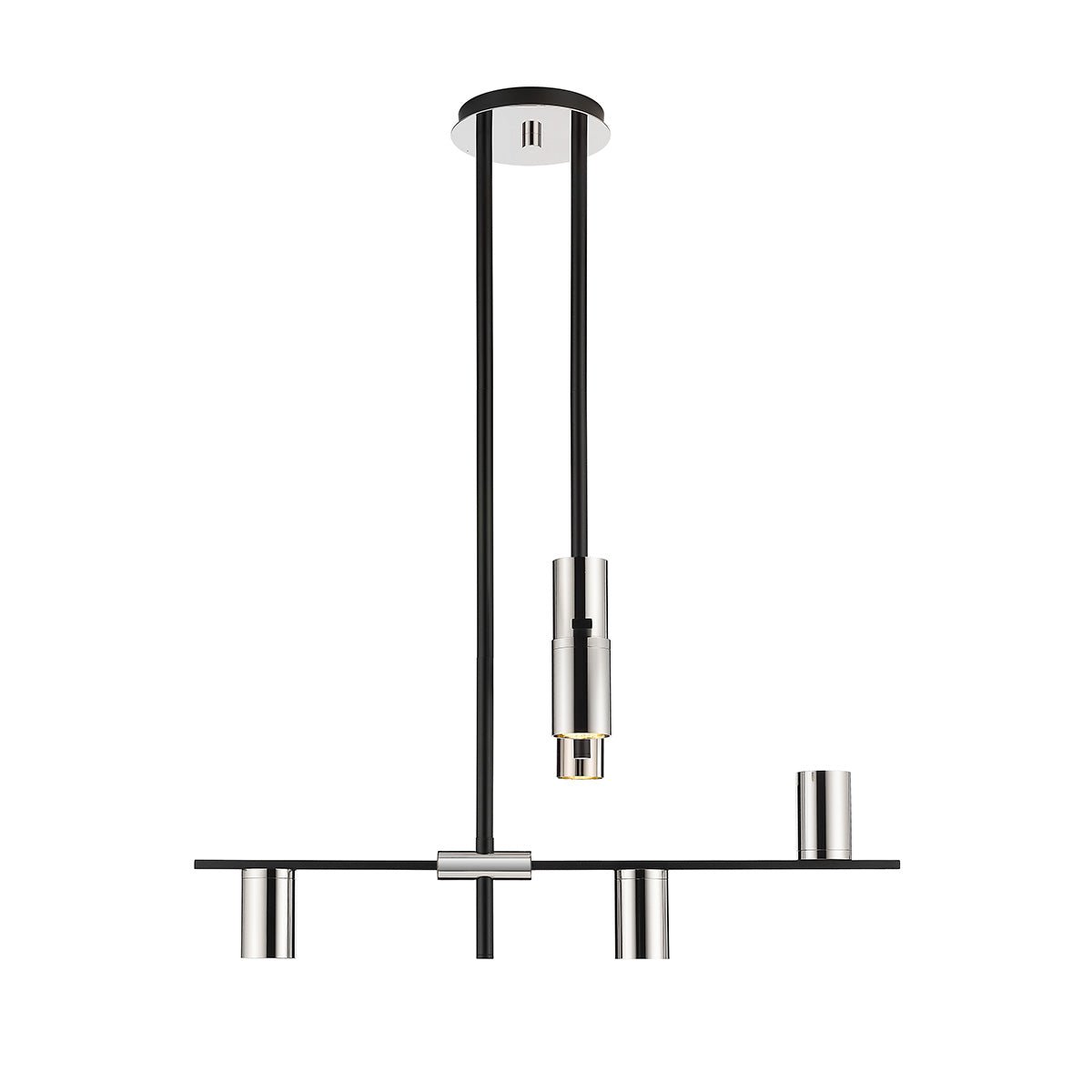 Chandelier Calumet - Noir mat + Nickel poli 30" 16 1/2" by Z - Lite | Luminaires & cie