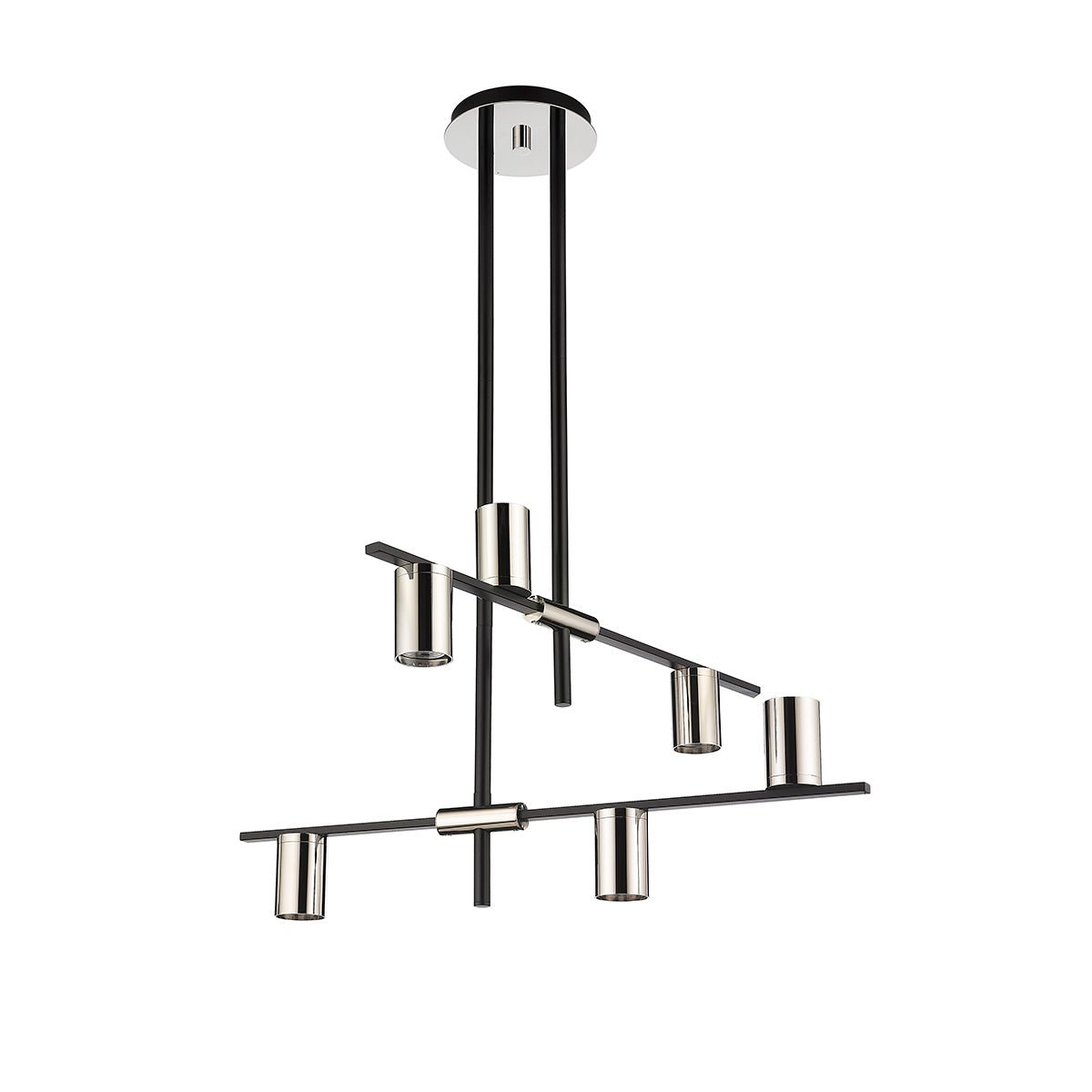 Chandelier Calumet - Noir mat + Nickel poli 30" 16 1/2" by Z - Lite | Luminaires & cie
