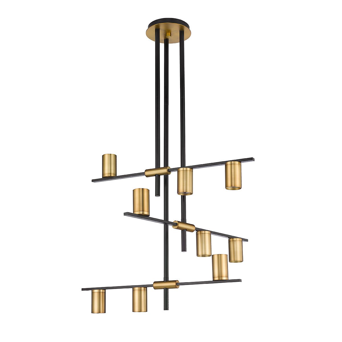 Chandelier Calumet - Noir mat + Laiton vieilli 36" 25" by Z - Lite | Luminaires & cie