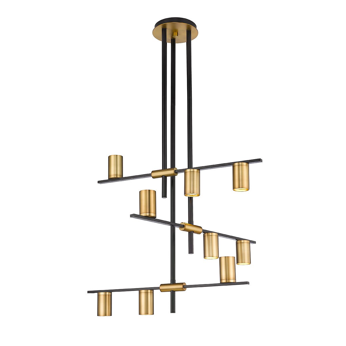 Chandelier Calumet - Noir mat + Laiton vieilli 36" 25" by Z - Lite | Luminaires & cie